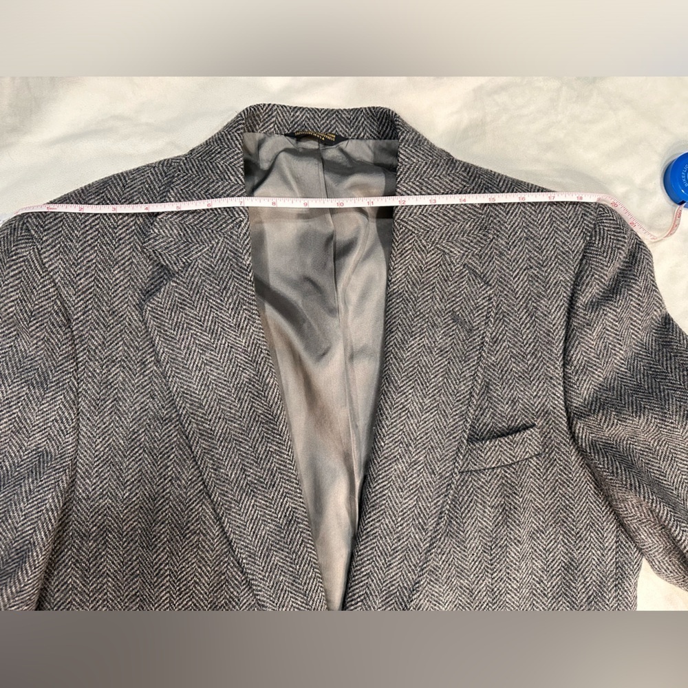 44L Adams Row USA Mens Vintage 2 Button Pure Wool Tweed Blazer Sport Coat Jacket - Picture 11 of 14